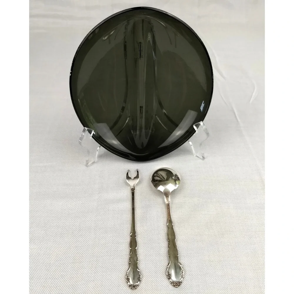 1881‎ Rogers Oneida FLIRTATION Silverplate Fork & Spoon w/Divided Dish Orig. Box